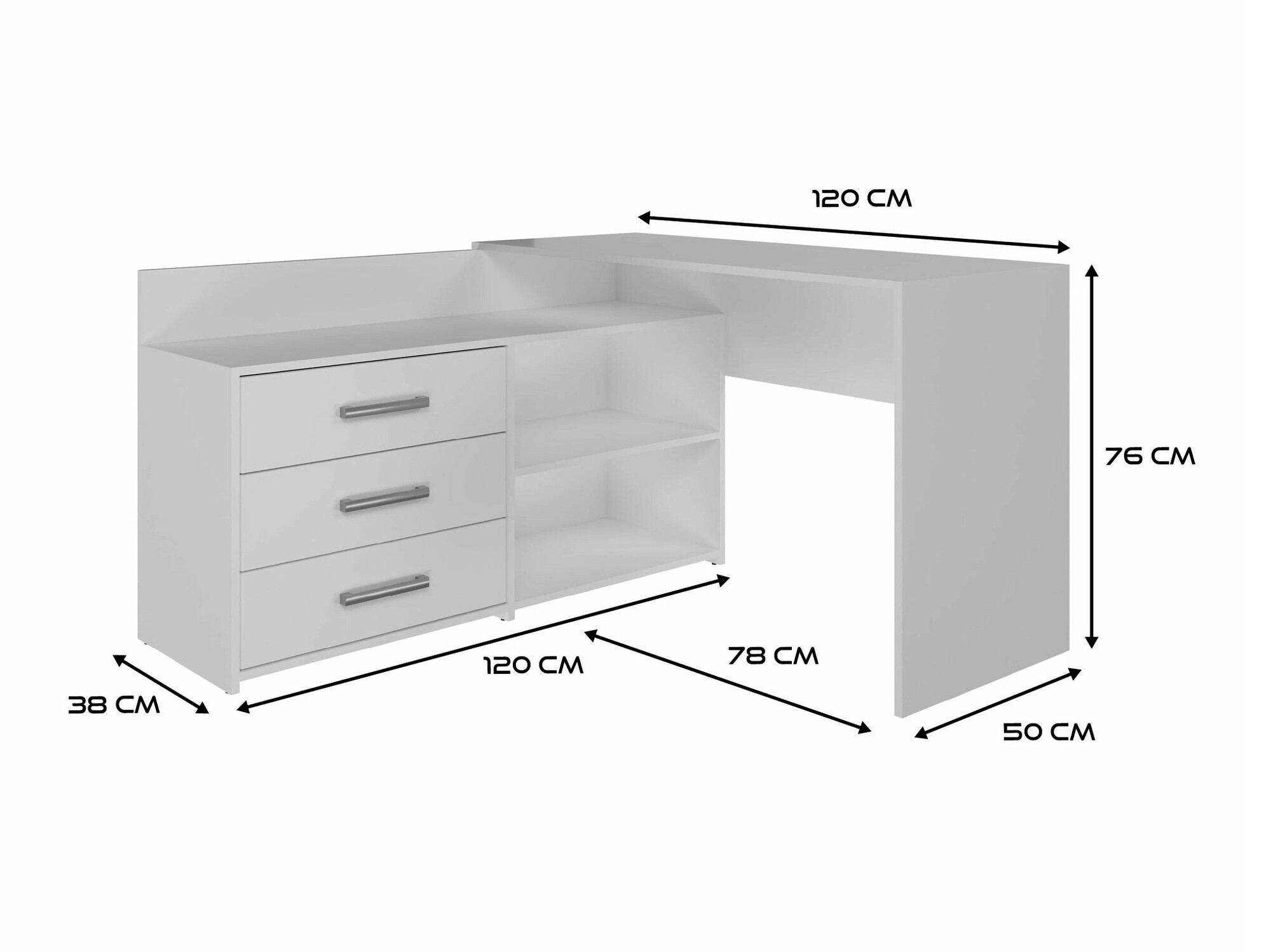 Kutni uredski stol Mandeville 131 (Mat bijela)
