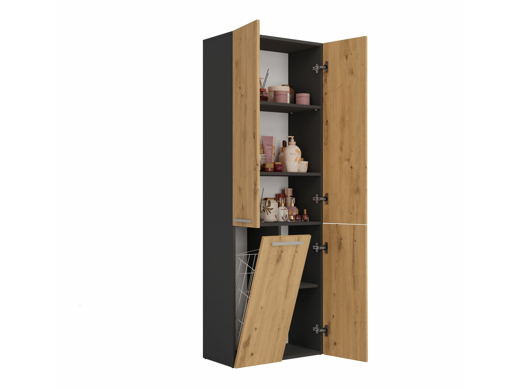Samostojeći kupaonski ormarić Nolmaru 100 (Antracit + Hrast Artisan)