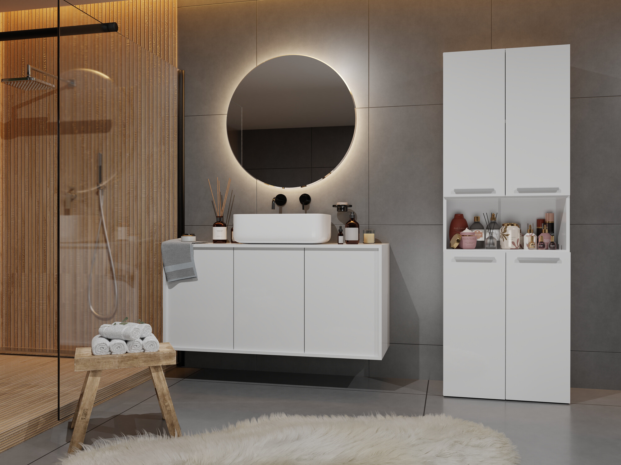 Samostojeći kupaonski ormarić Nolmaru 101 (Bijela)