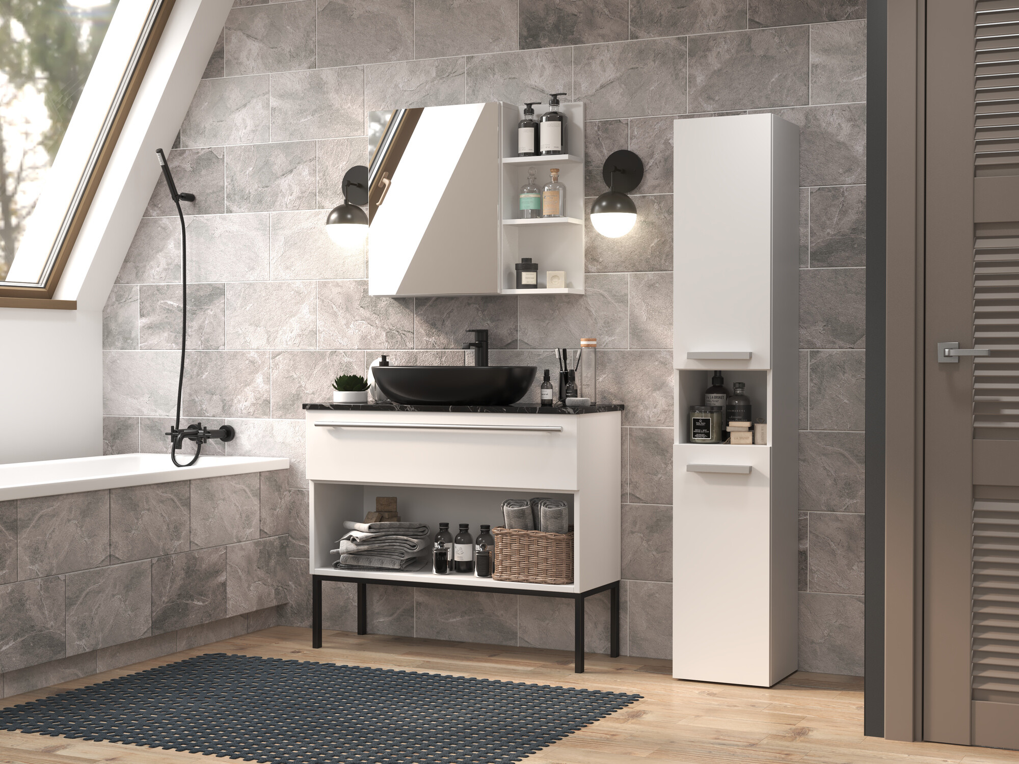 Samostojeći kupaonski ormarić Nolmaru 106 (Bijela)