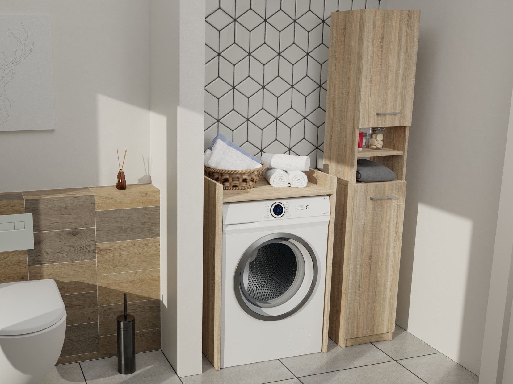 Samostojeći kupaonski ormarić Balelbo 102 (Sonoma hrast)