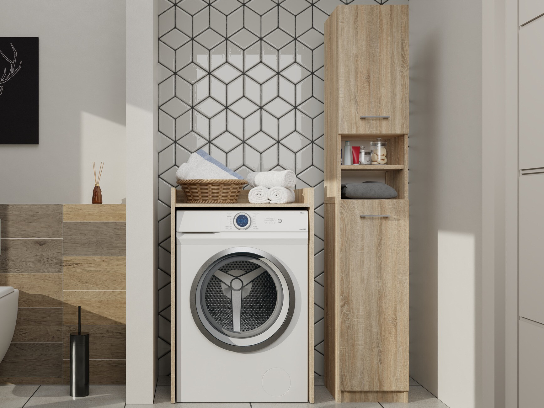 Samostojeći kupaonski ormarić Balelbo 102 (Sonoma hrast)