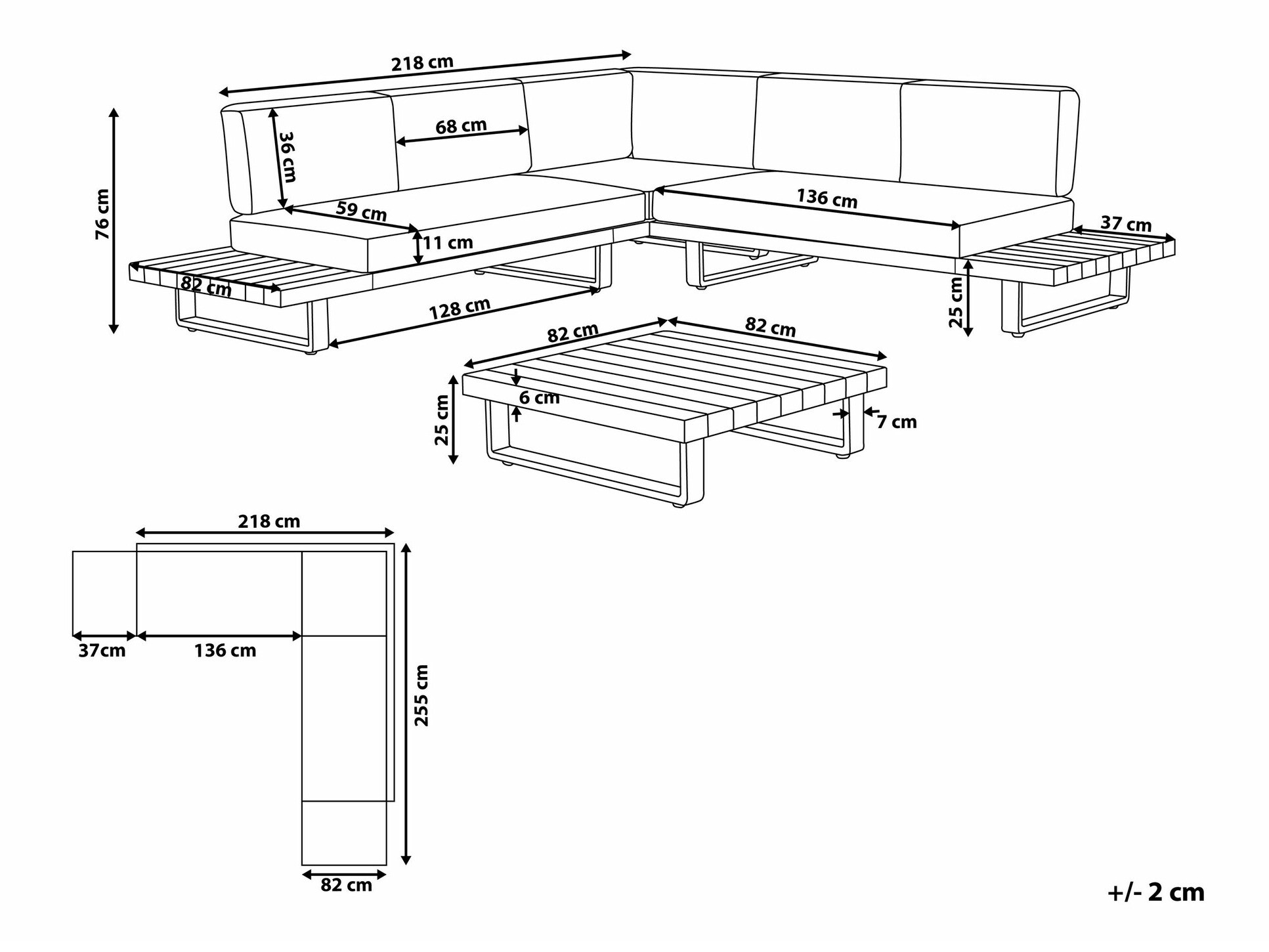 Set vrtnog namještaja Berwyn 1987 (Siva + Svijetlo drvo)