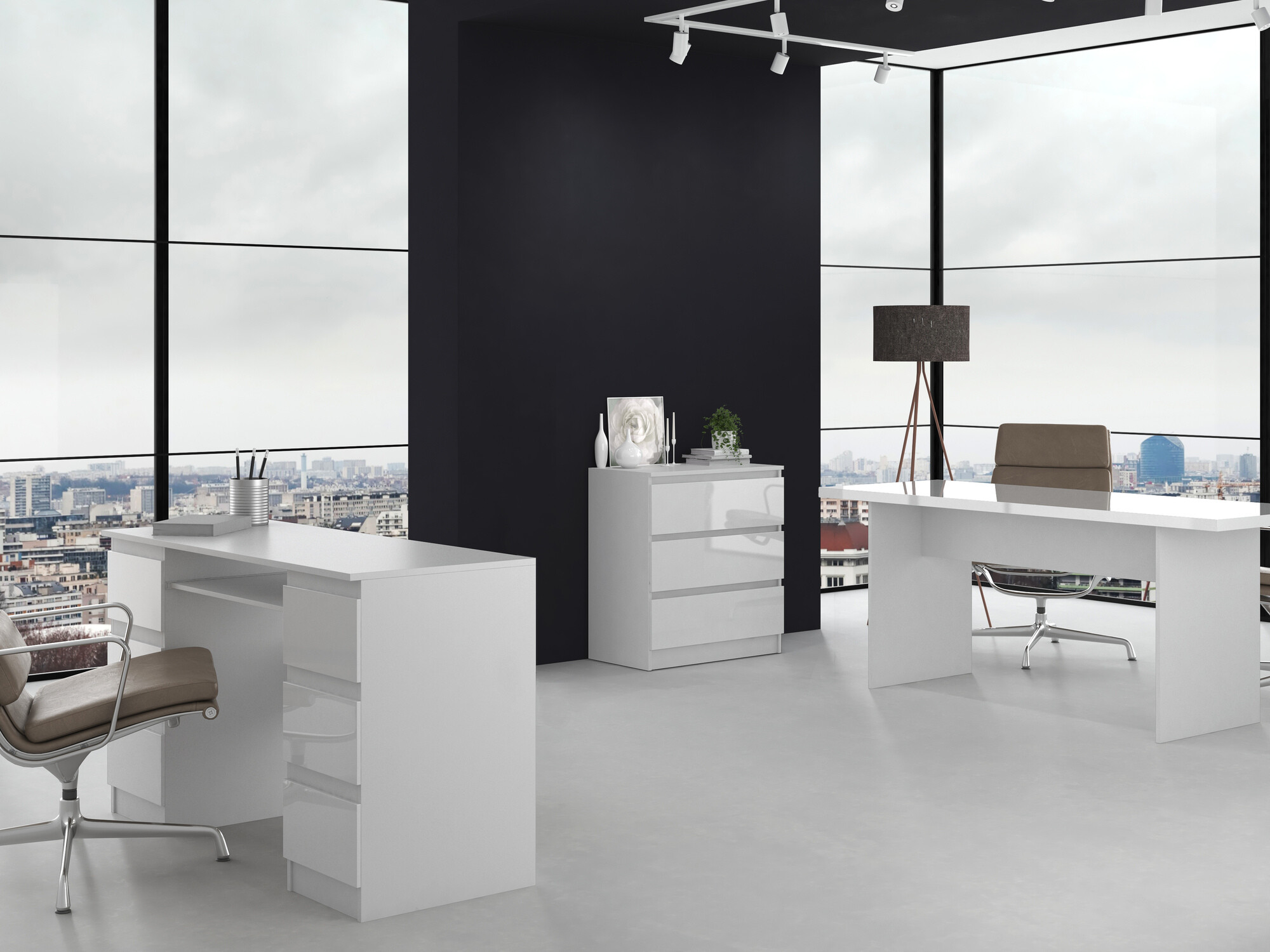 Komoda Elbvelu 106 (Sjajno bijela)