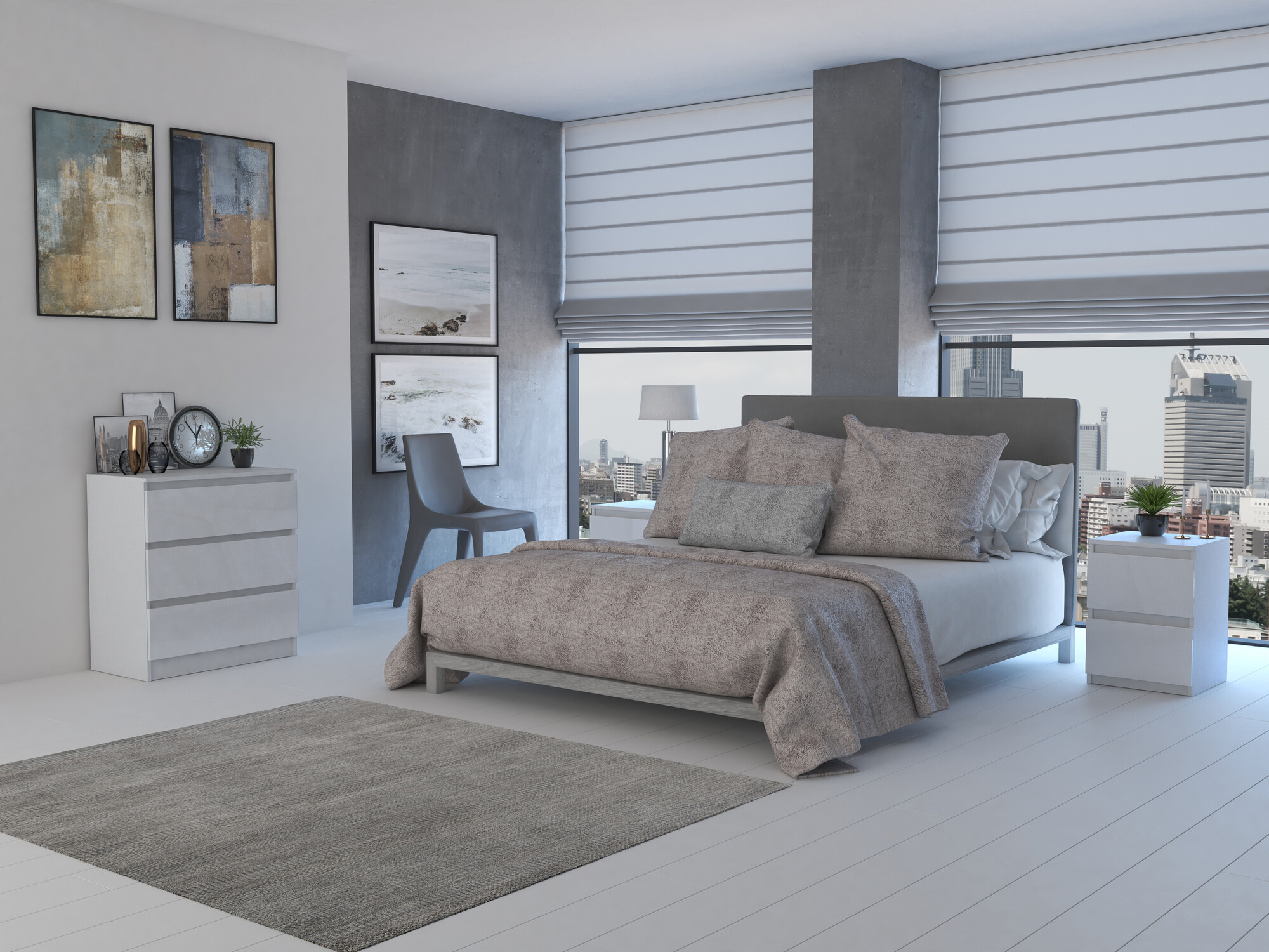 Komoda Elbvelu 106 (Sjajno bijela)