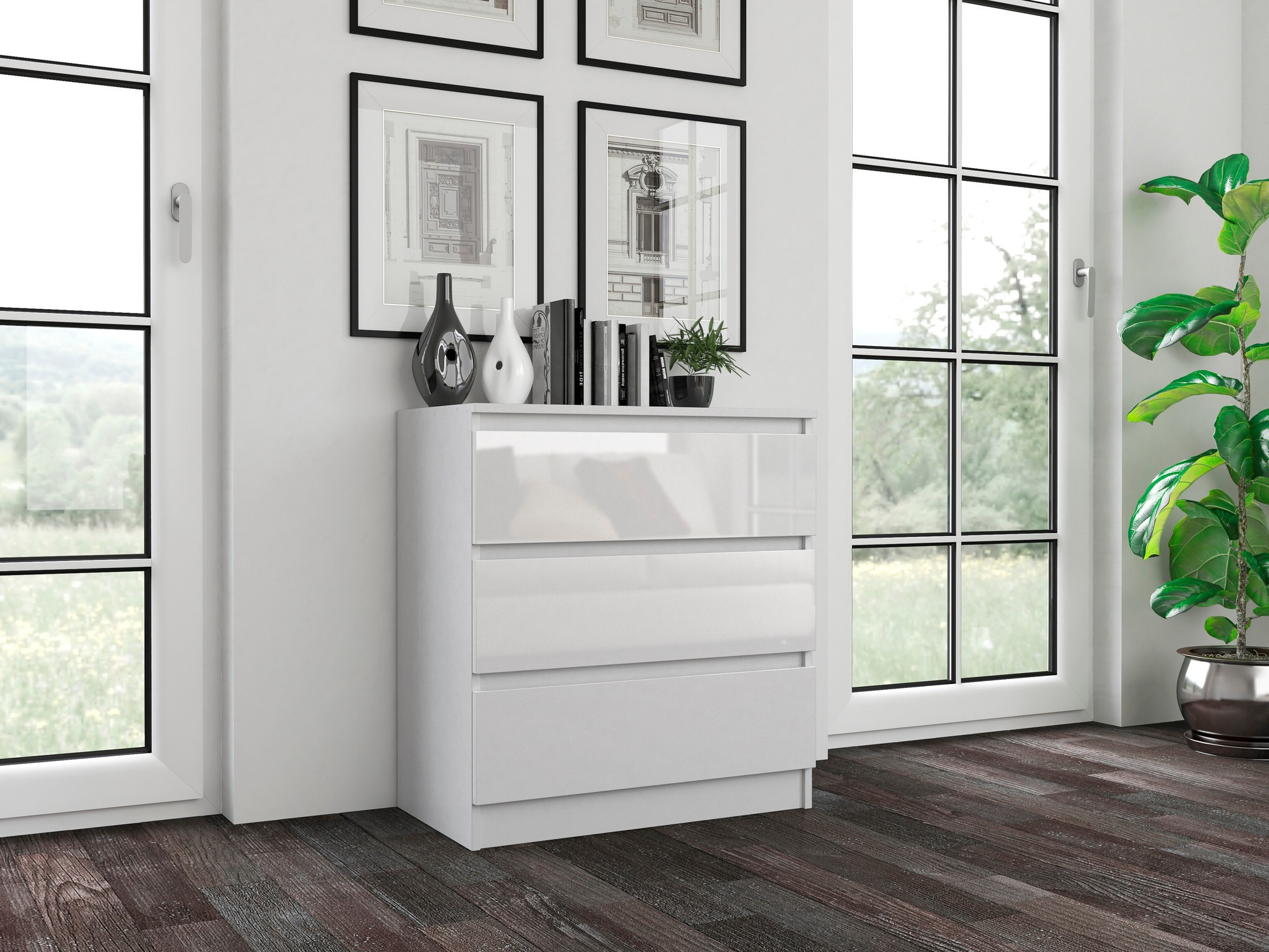 Komoda Elbvelu 106 (Sjajno bijela)