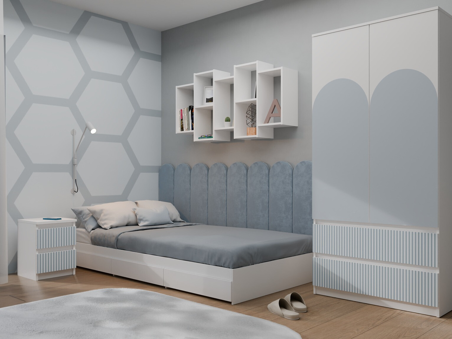 Noćni ormarić Mortore 103 (Plava)