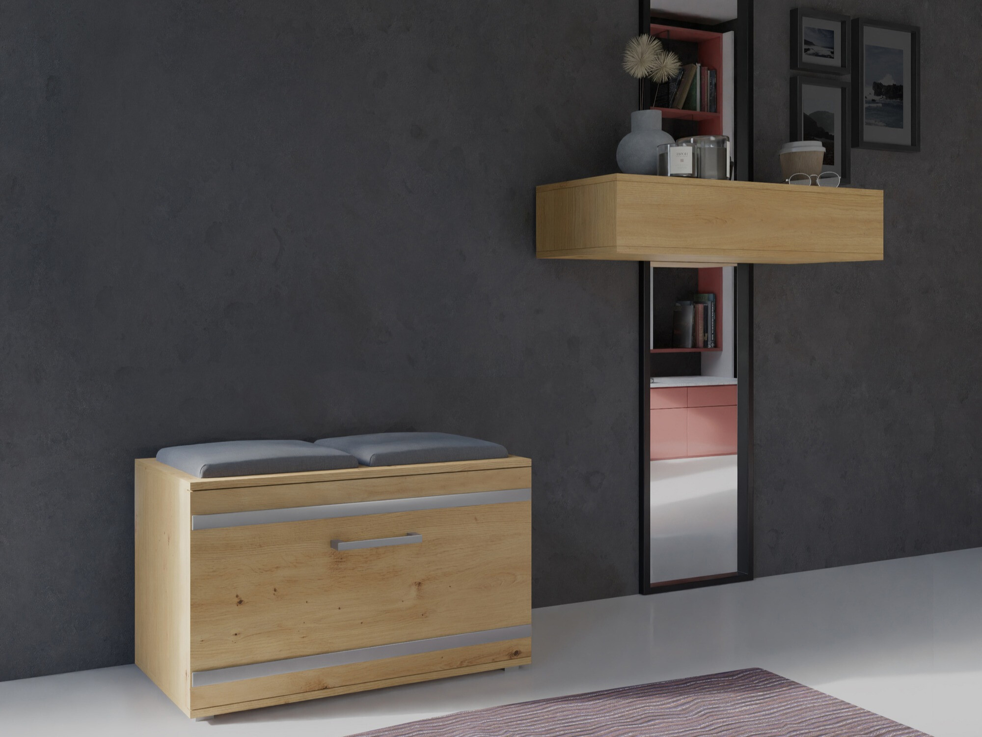 Ormarić za cipele Mandeville 179 (Hrast Artisan)