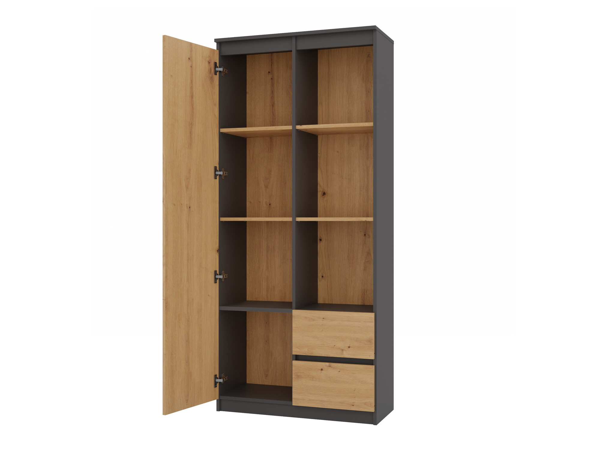 Polica Mandeville 182 (Antracit + Hrast Artisan)