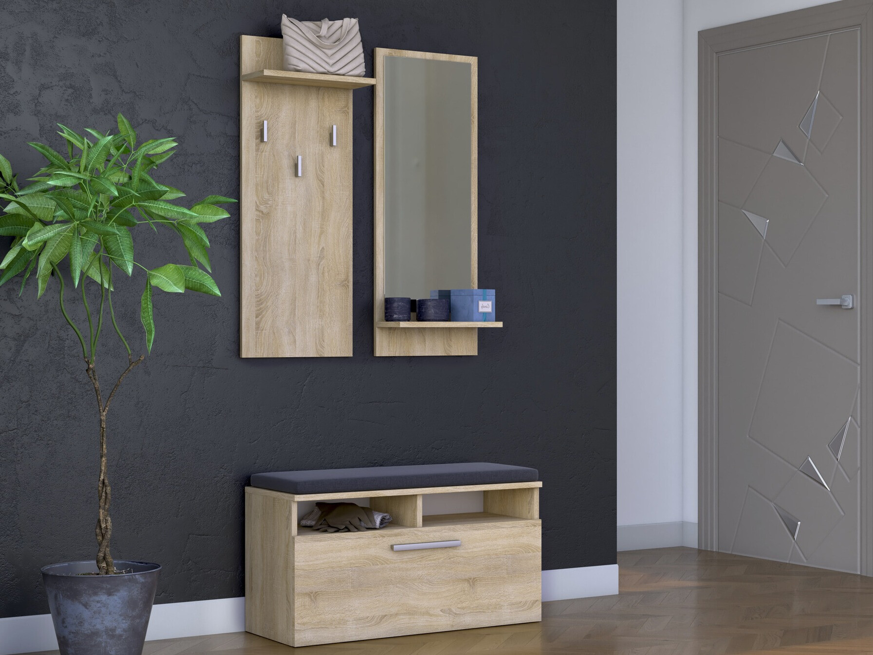 Set za hodnik Mandeville 190 (Sonoma hrast)