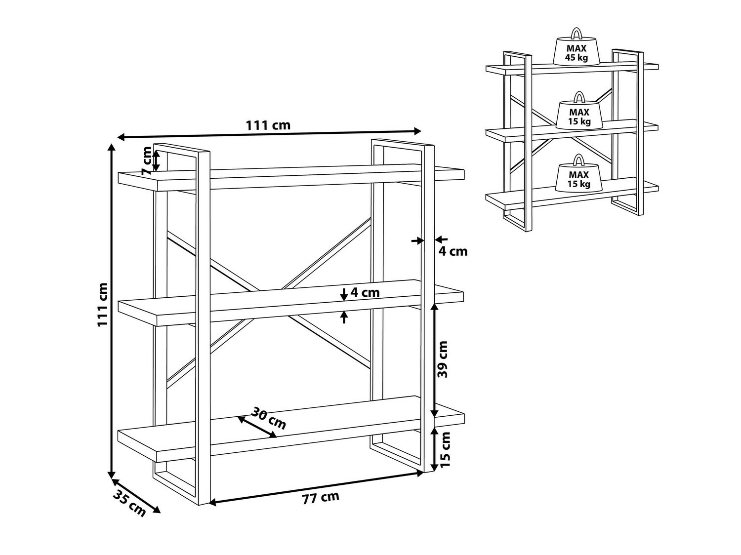 Polica Berwyn 506 (Tamno drvo)