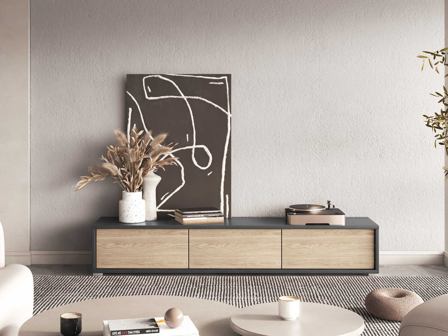 TV stol Austin 324 (Antracit + Hrast)