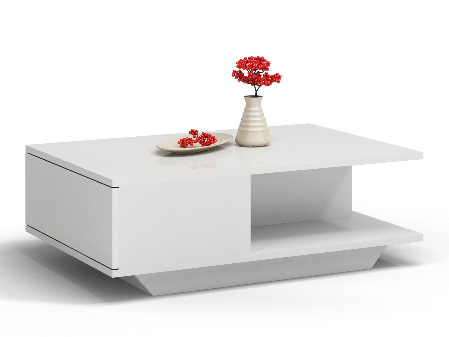 Stolić za kavu Mandeville 205 (Bijela + Sjajno bijela)