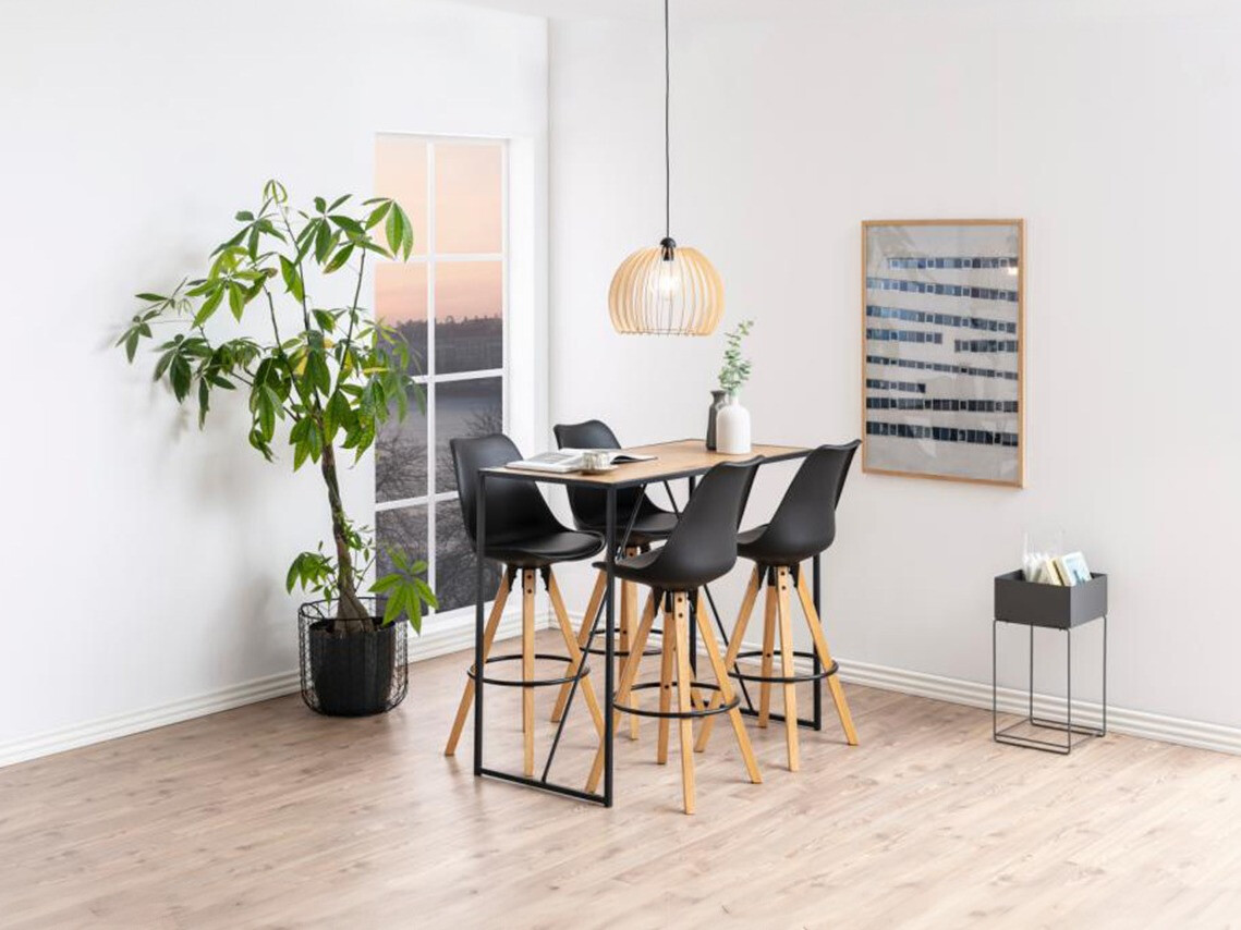 Blagovaonski set Norsica 517 (Crna + Svijetlo drvo)