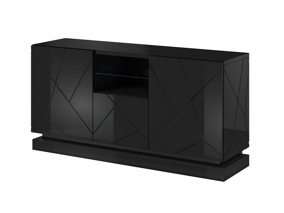 Ormarić Charlotte 186 (Crna + Sjajno crna)