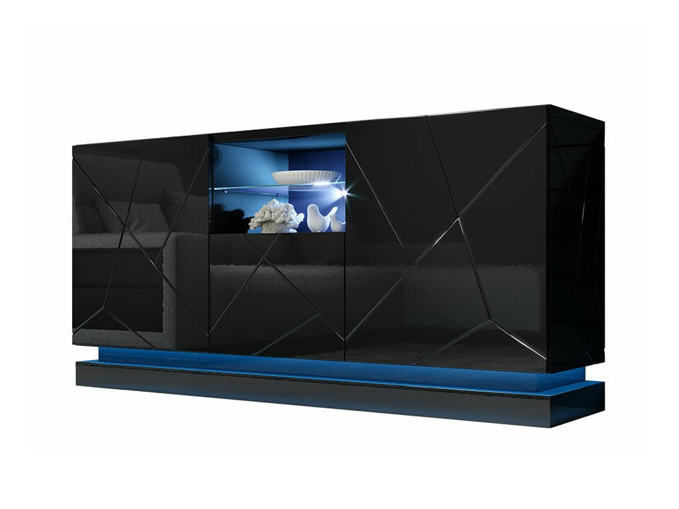 Ormarić Charlotte 186 (Crna + Sjajno crna)