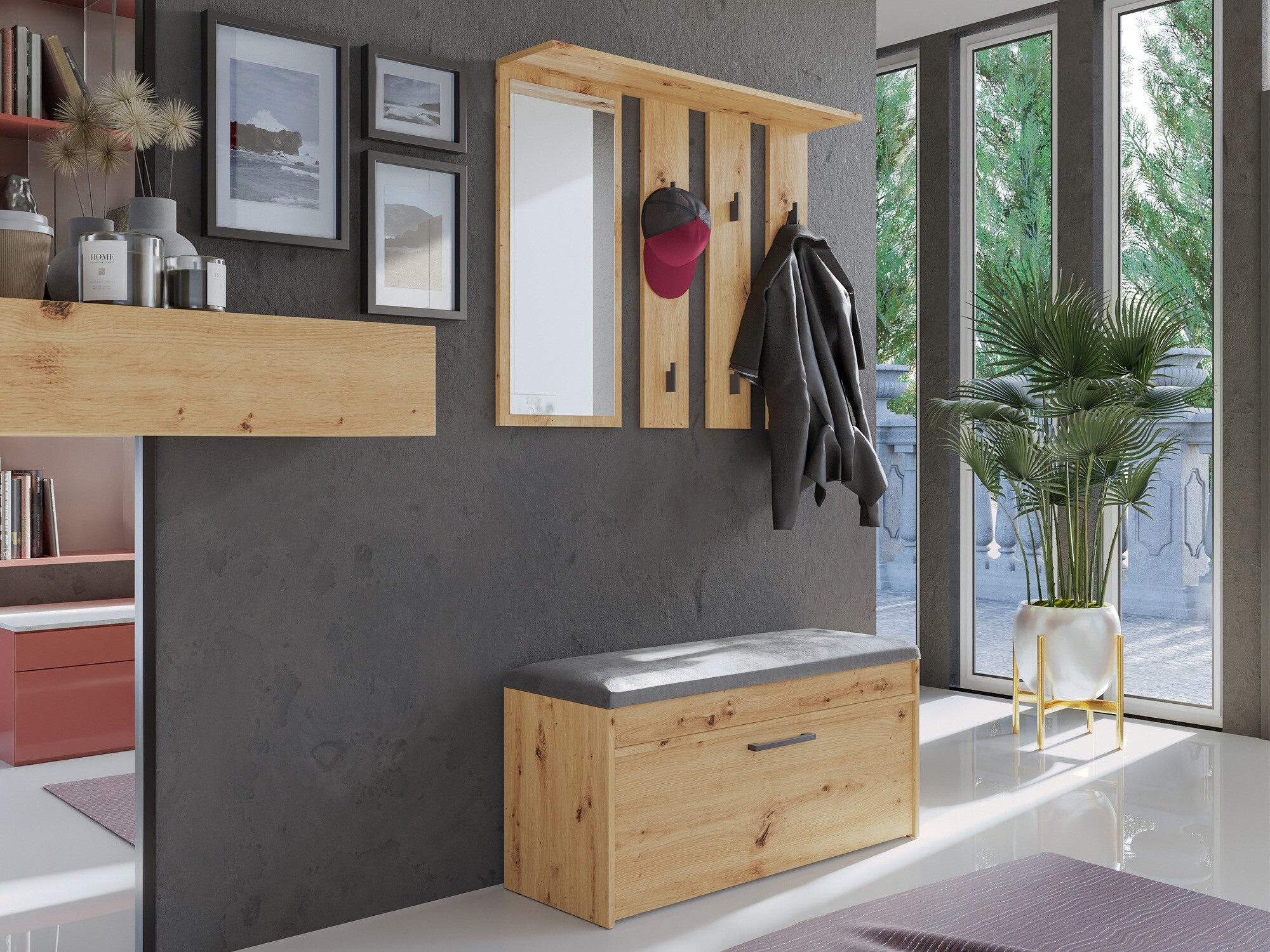 Ormarić za cipele Mandeville 216 (Hrast Artisan)