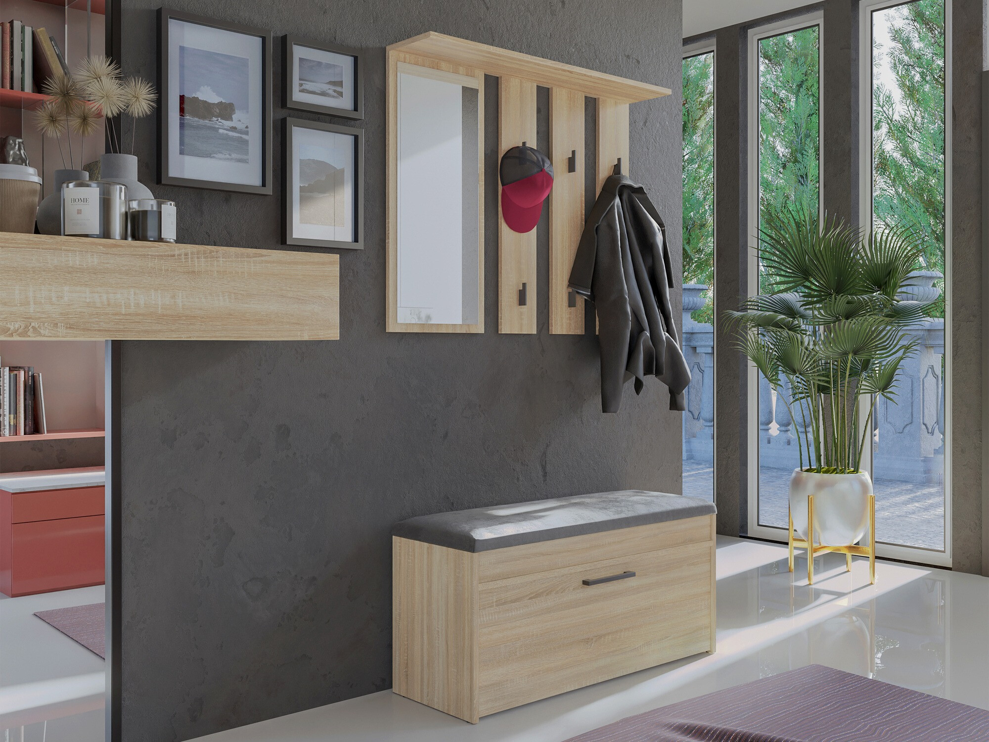 Ormarić za cipele Mandeville 216 (Sonoma hrast)