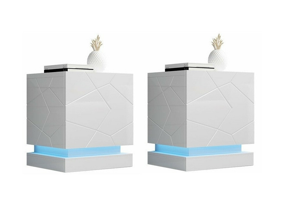 Set noćnih ormarića Linar (Bijela + Sjajno bijela)