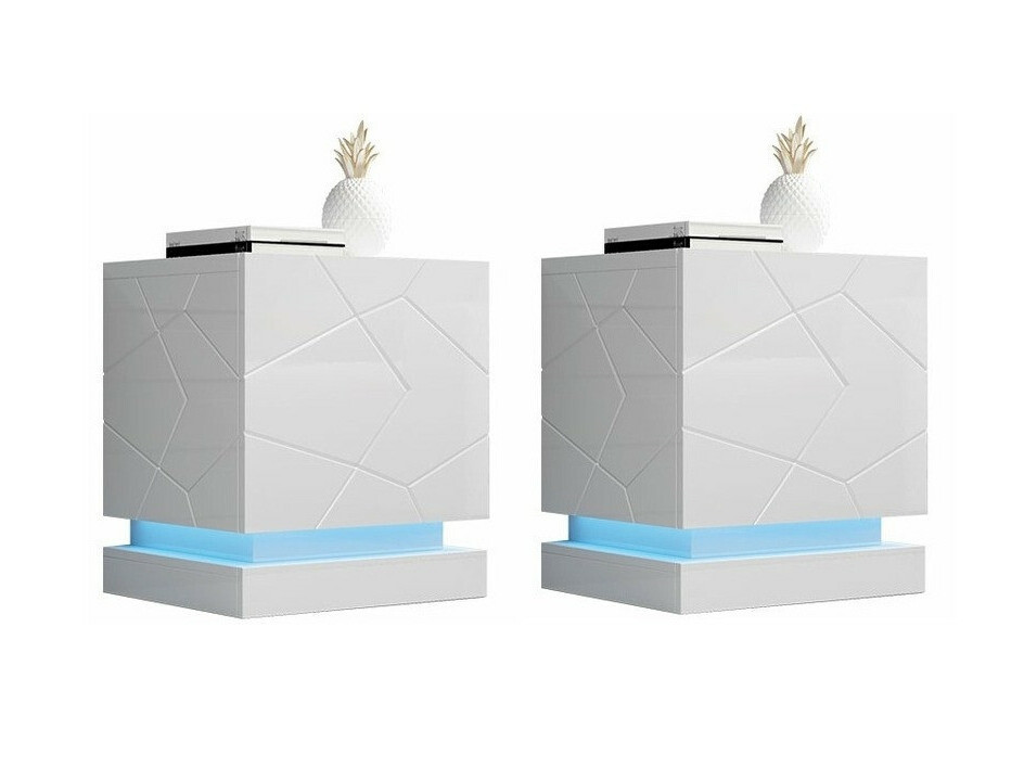 Set noćnih ormarića Linar (Bijela + Sjajno bijela)