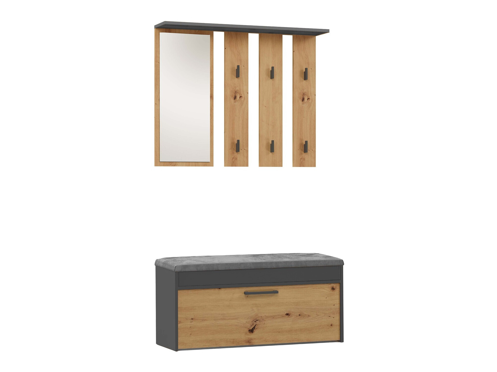 Set za hodnik Mandeville 218 (Antracit + Artisan hrast)