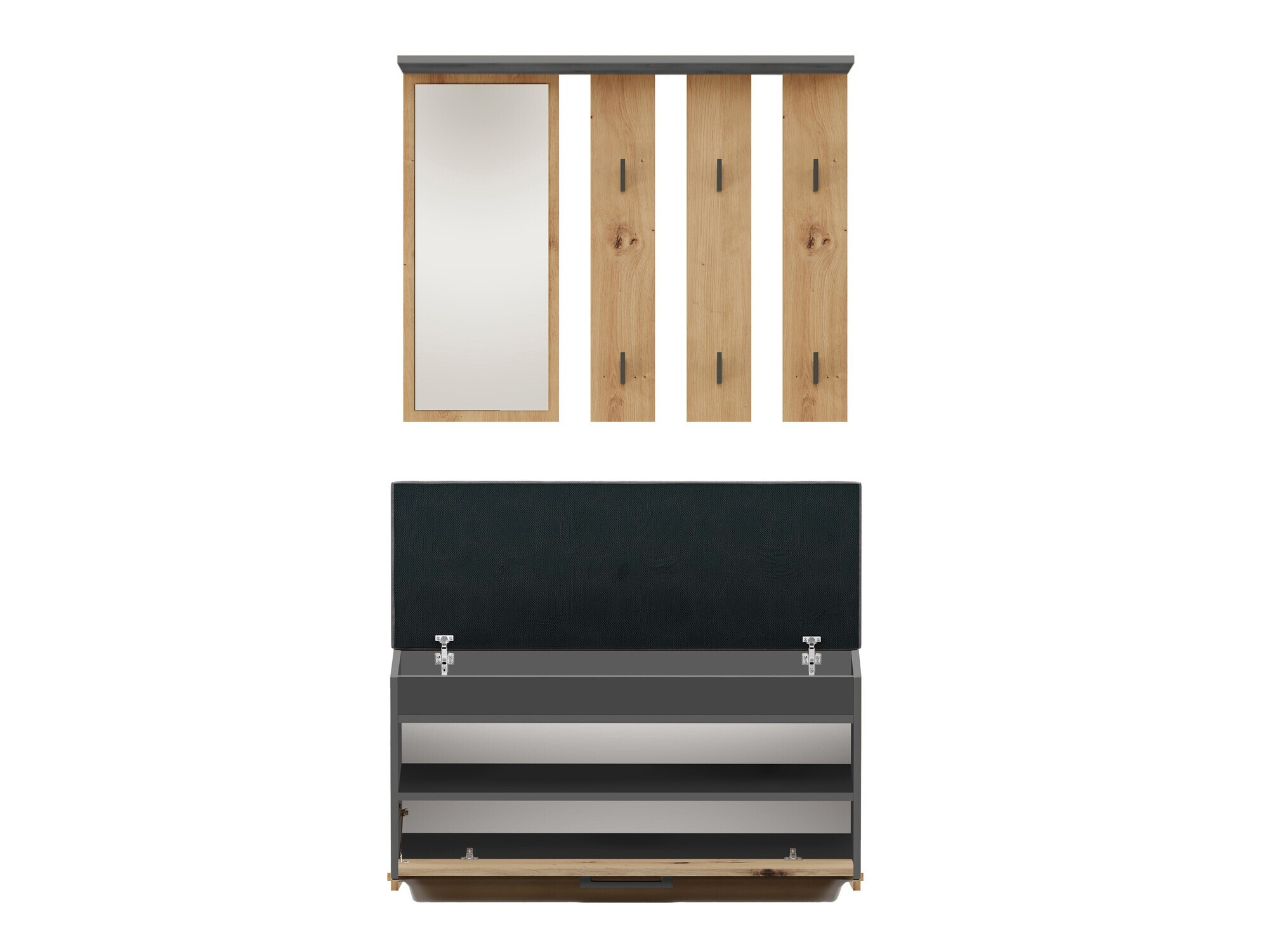 Set za hodnik Mandeville 218 (Antracit + Hrast Artisan)