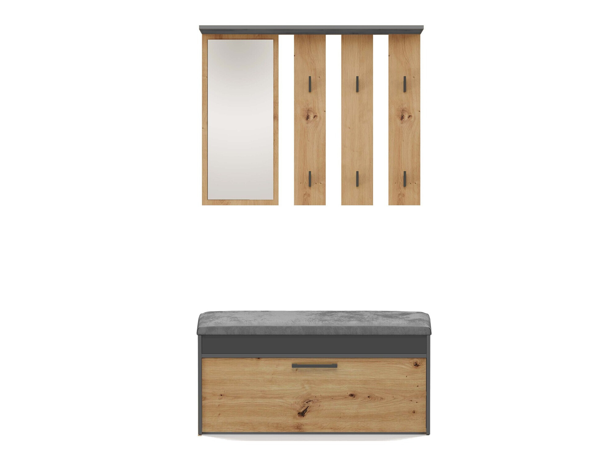 Set za hodnik Mandeville 218 (Antracit + Hrast Artisan)