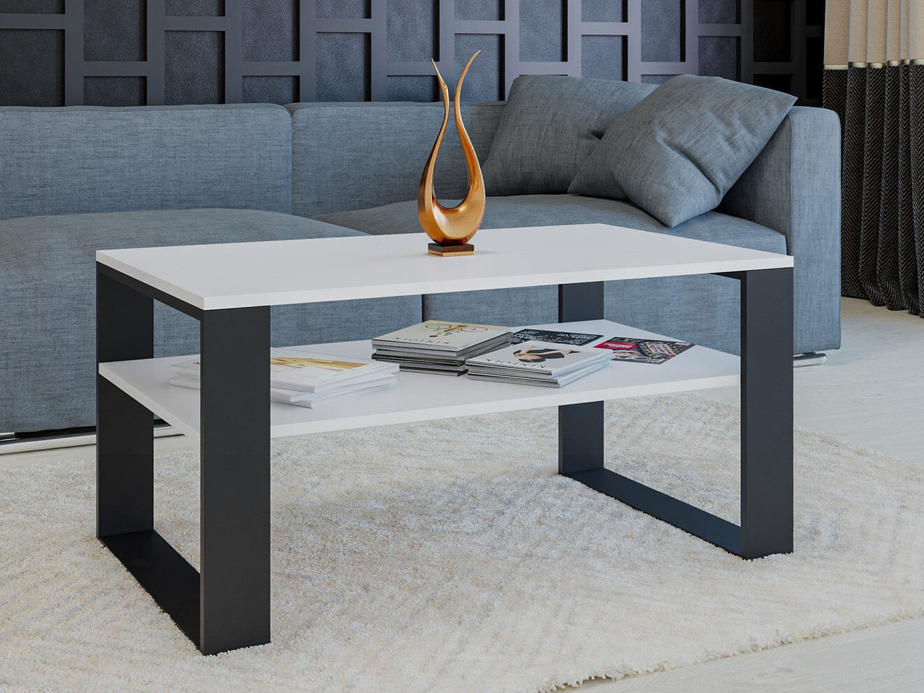 Stolić za kavu Mandeville 208 (Bijela + Crna)