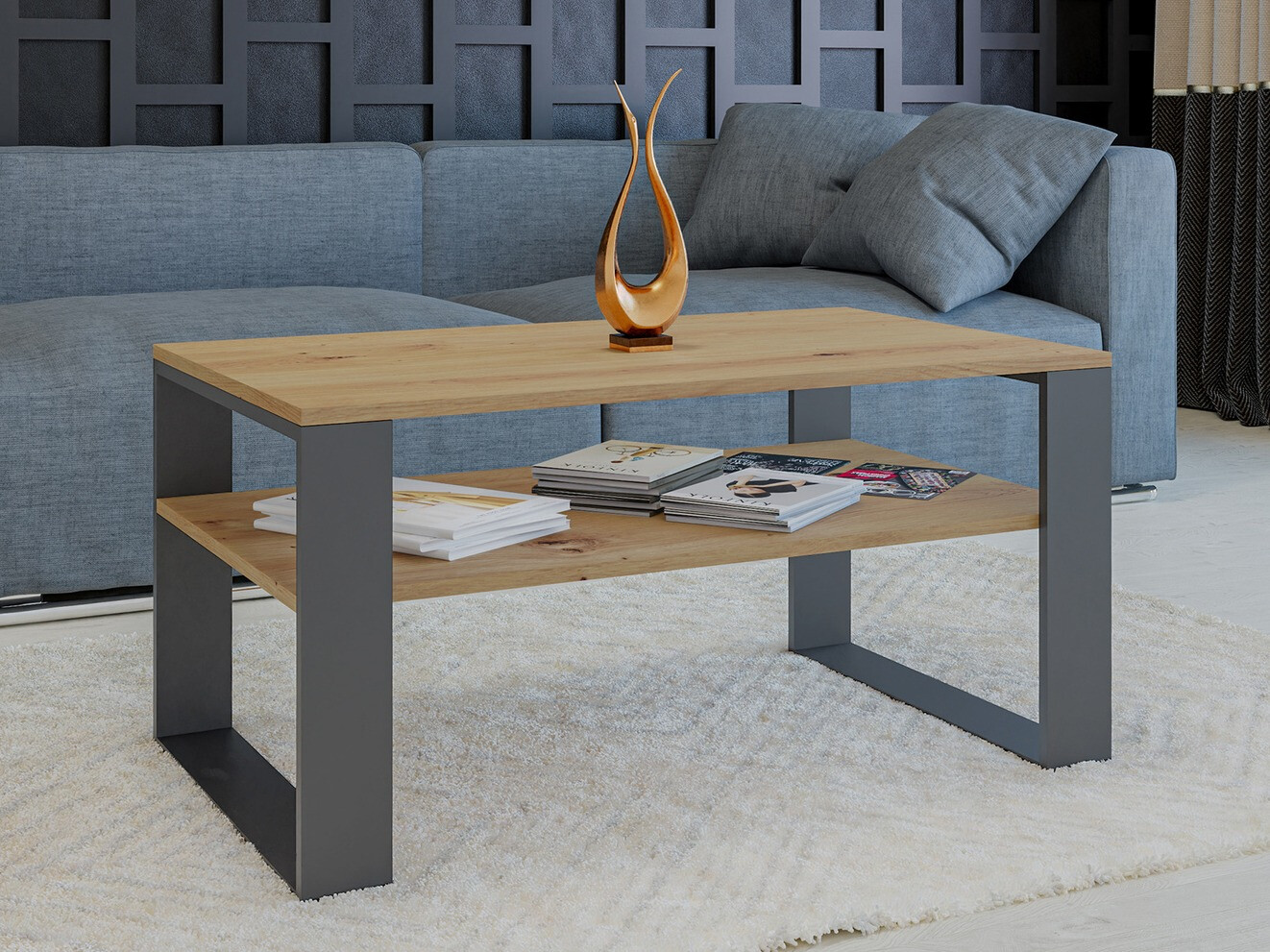 Stolić za kavu Mandeville 208 (Hrast Artisan + Antracit)