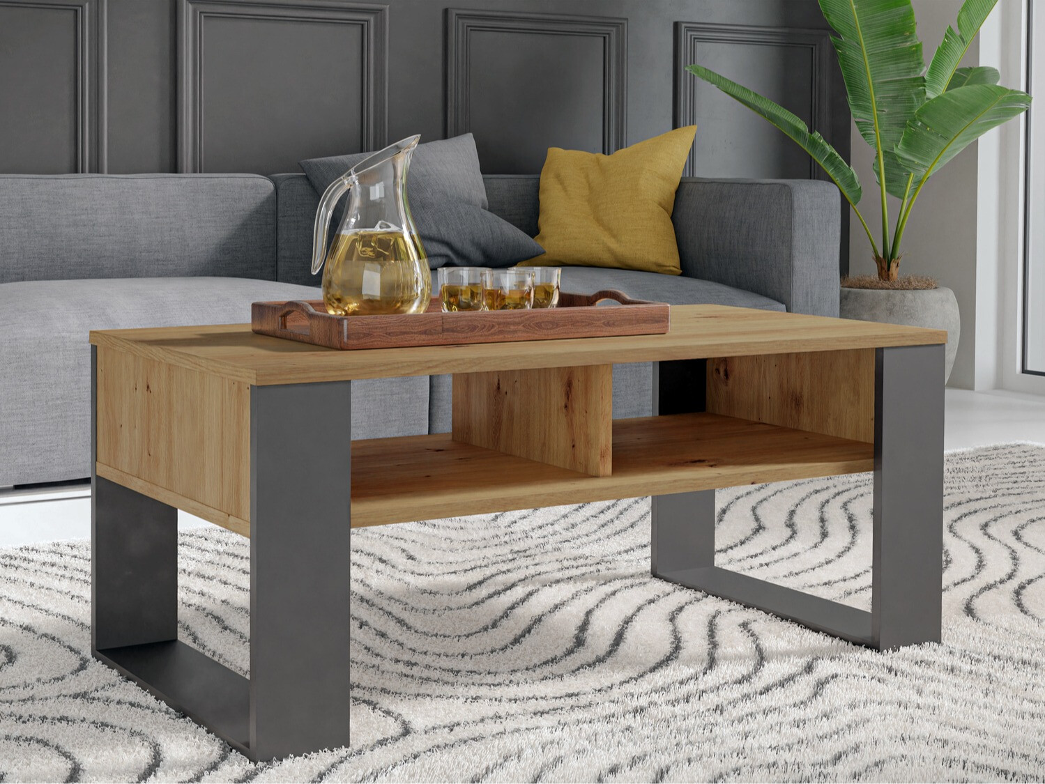 Stolić za kavu Mandeville 209 (Hrast Artisan + Antracit)