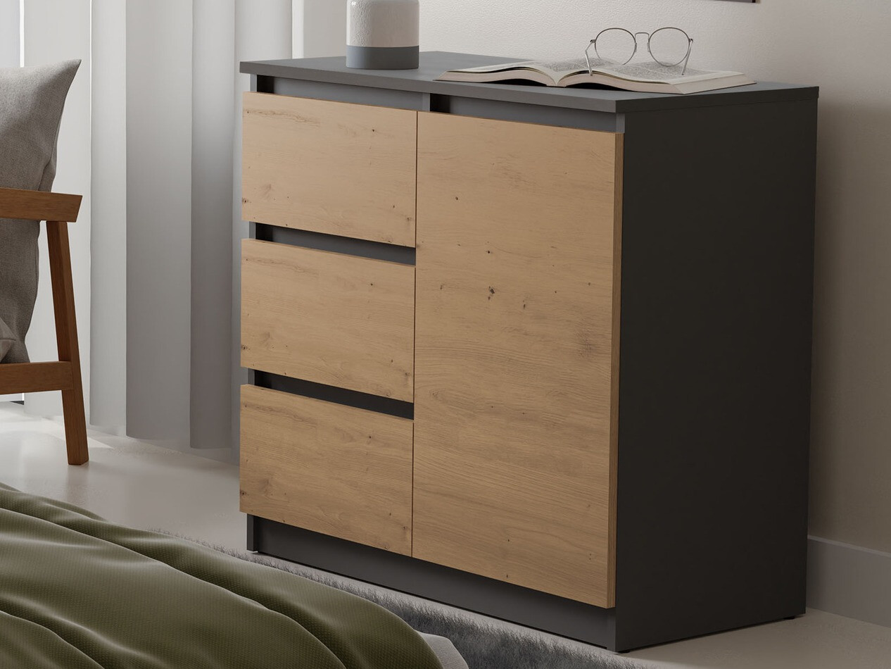 Komoda Elbvelu 110 (Antracit + Artisan hrast)