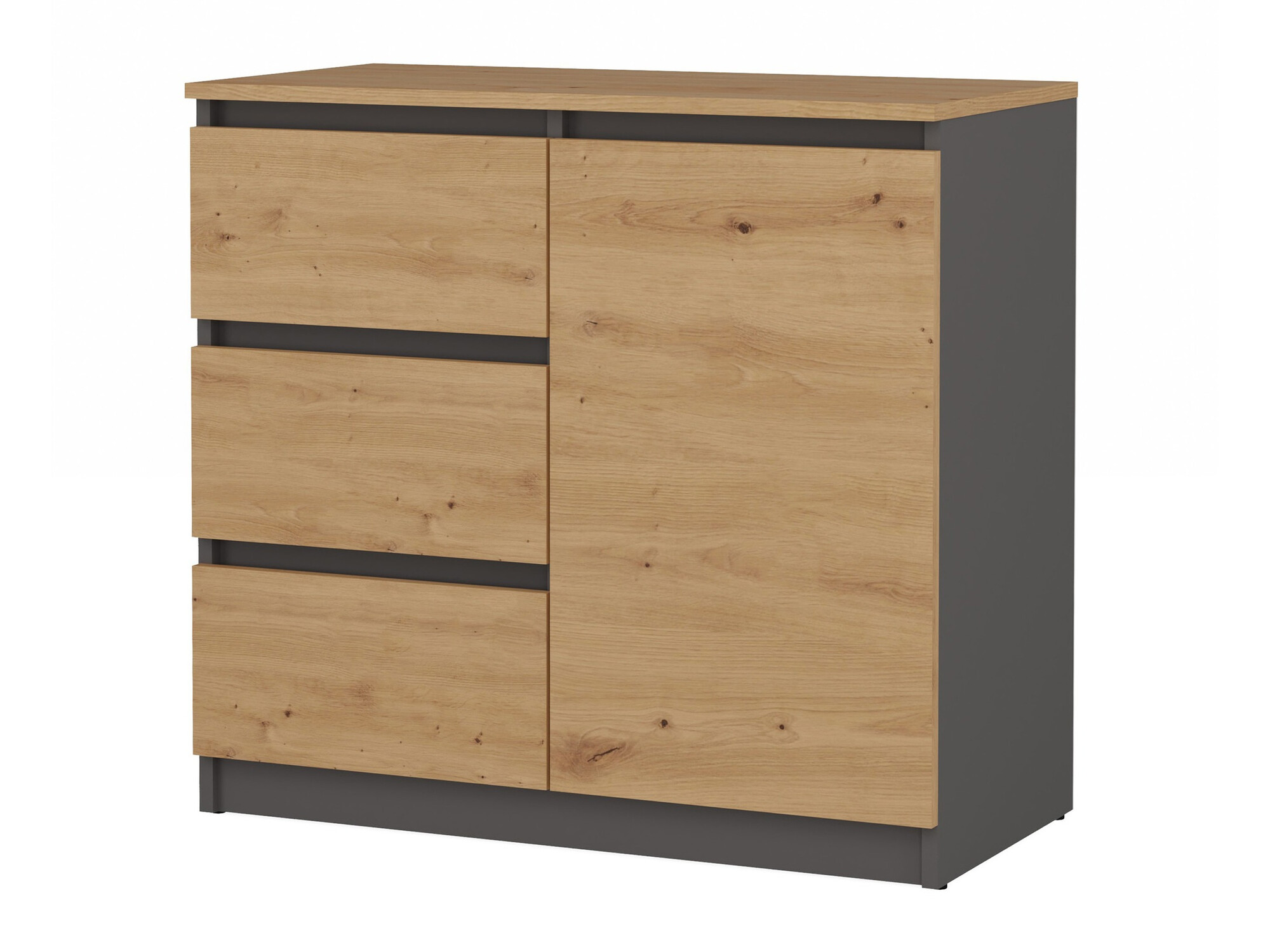 Komoda Elbvelu 110 (Hrast Artisan + Antracit)