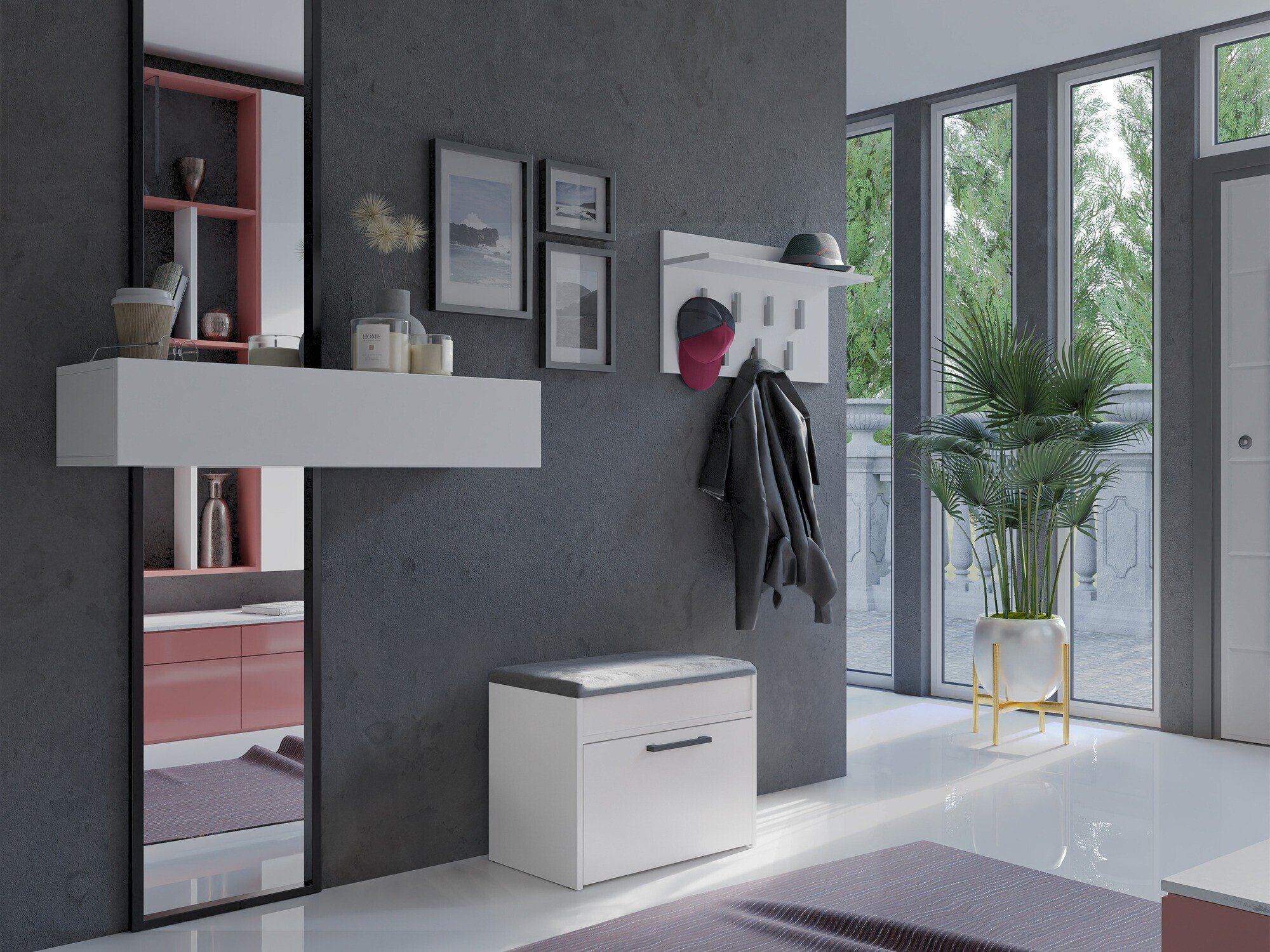 Ormarić za cipele Mandeville 219 (Bijela)