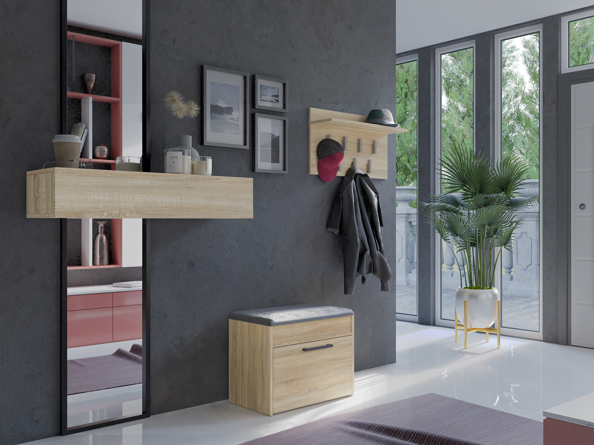 Ormarić za cipele Mandeville 219 (Sonoma hrast)