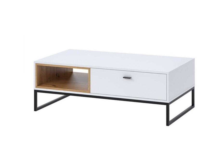 Stolić za kavu Baltesi 103 (Bijela + Artisan hrast)