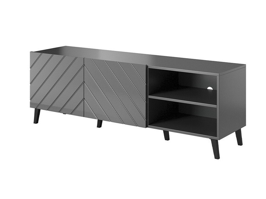 TV stol Charlotte 144 (Grafit + Sjajni grafit)
