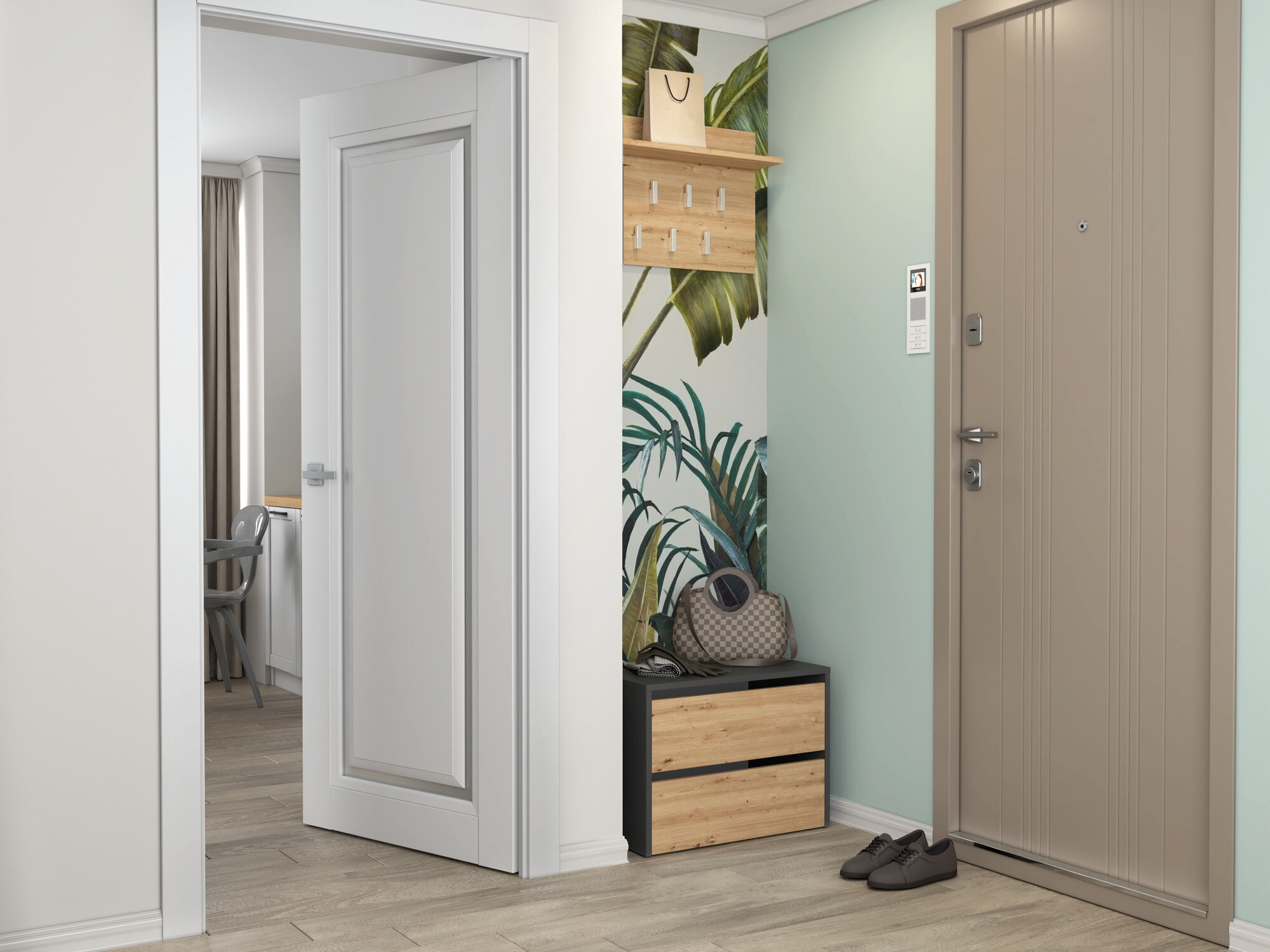 Ormarić za cipele Mandeville 222 (Antracit + Hrast Artisan)