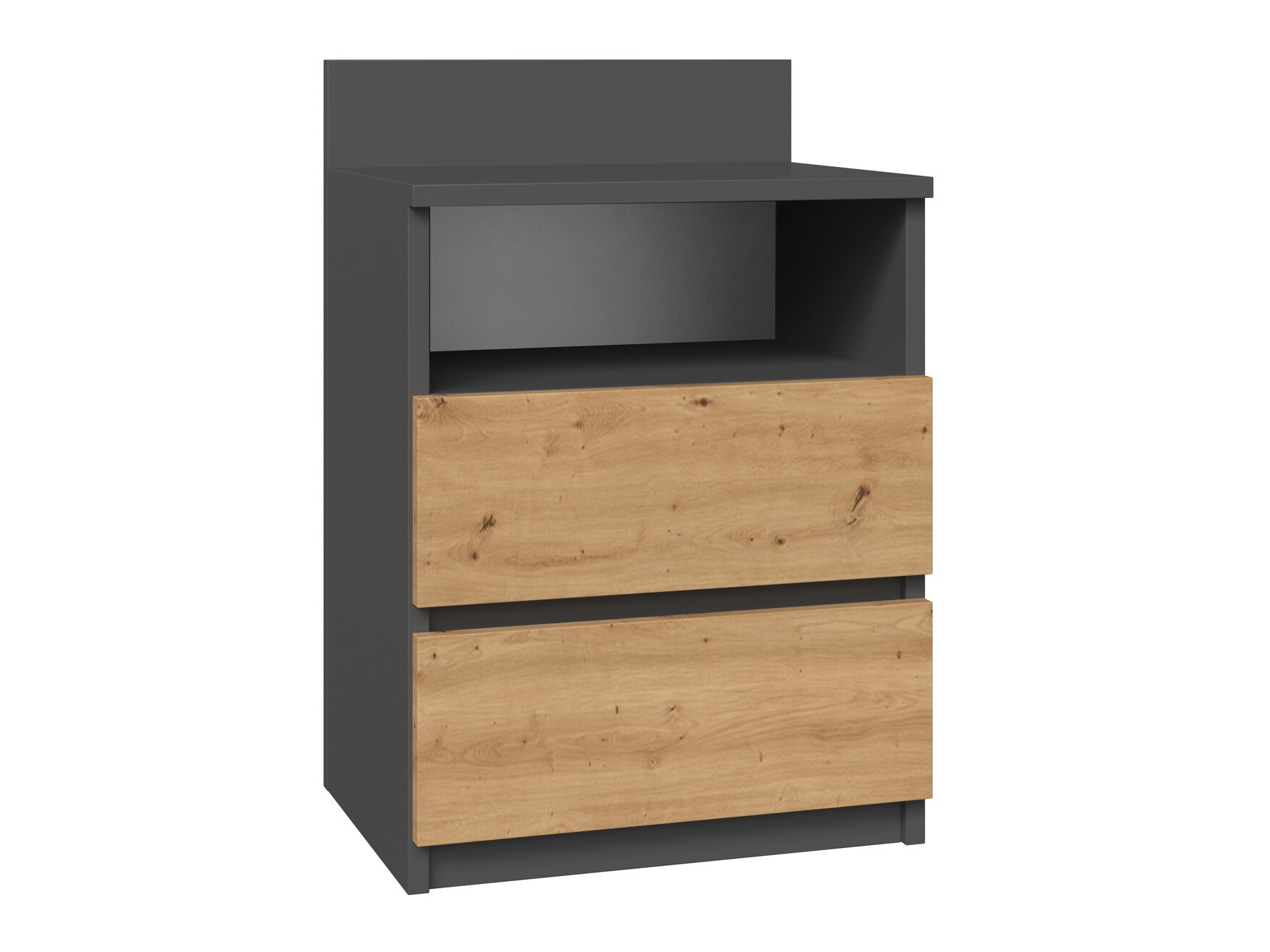 Noćni ormarić Elbvelu 119 (Antracit + Hrast Artisan)