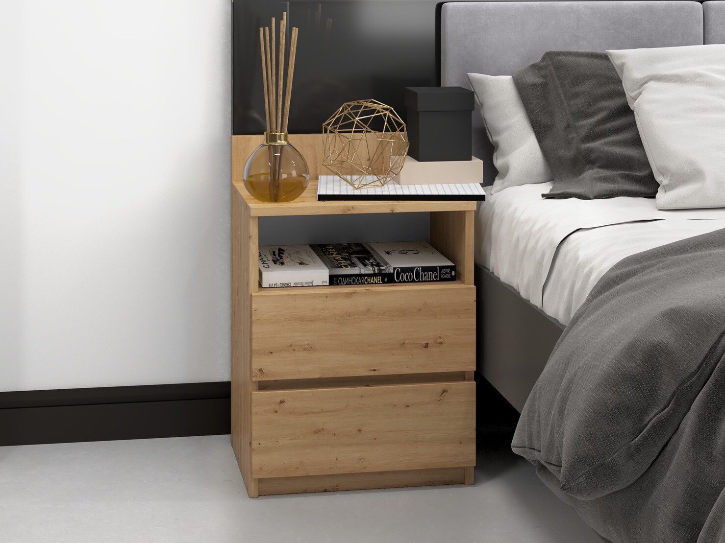 Noćni ormarić Elbvelu 119 (Hrast Artisan)