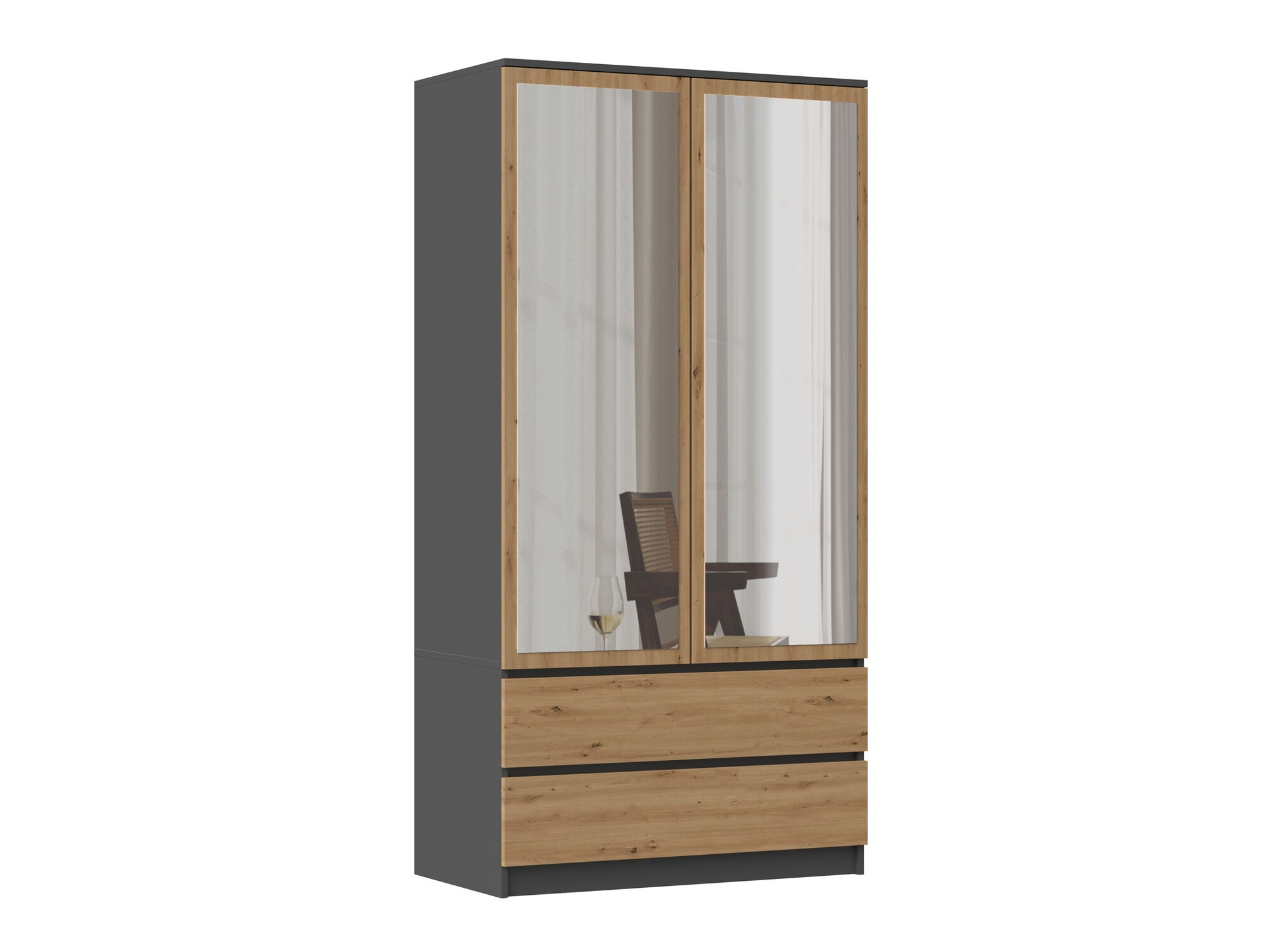 Ormar Elbvelu 116 (Antracit + Hrast Artisan)