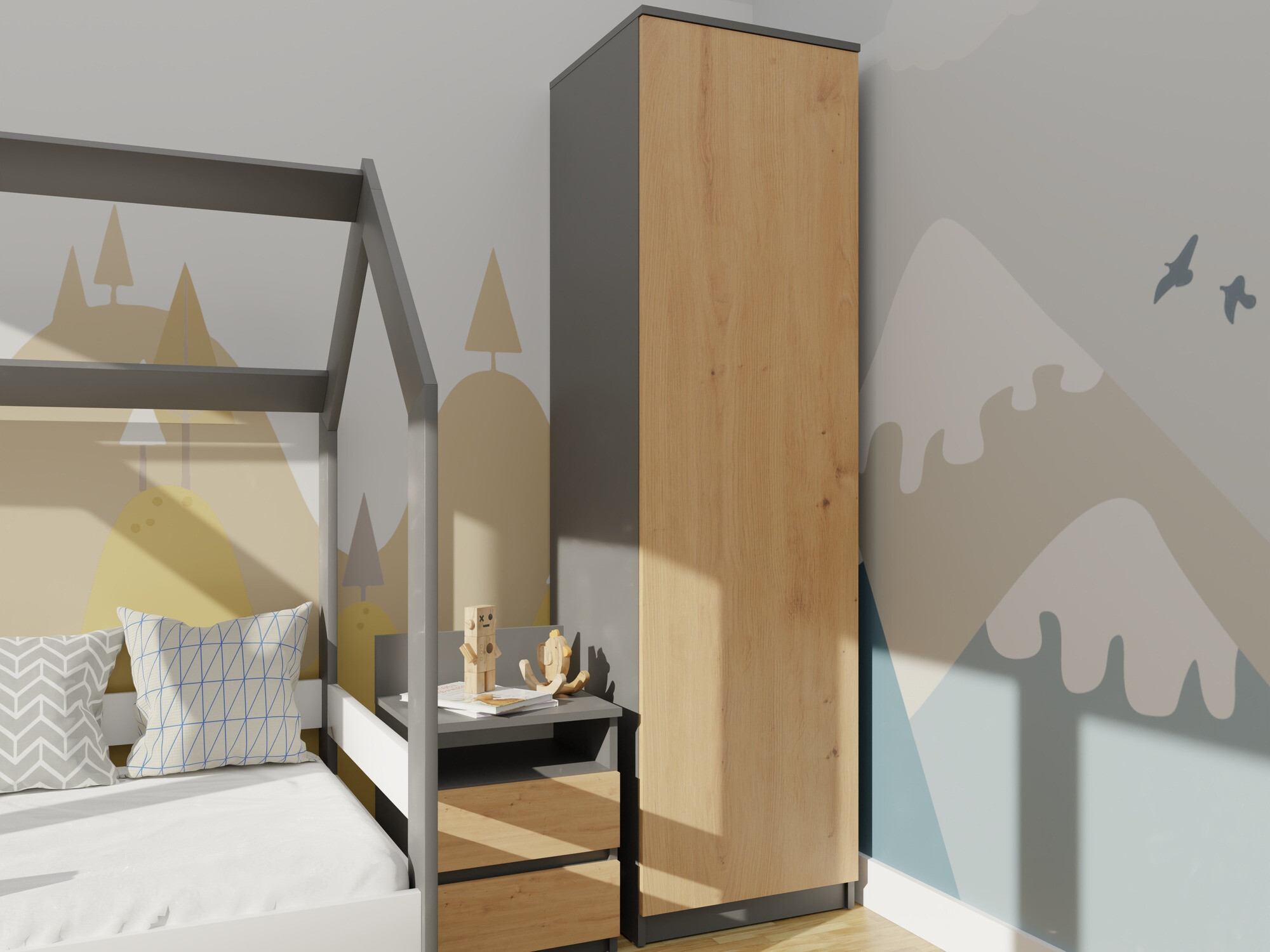 Ormar Elbvelu 118 (Antracit + Hrast Artisan)