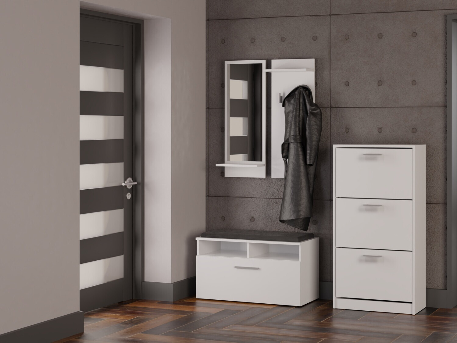 Ormarić za cipele Mandeville 224 (Bijela)