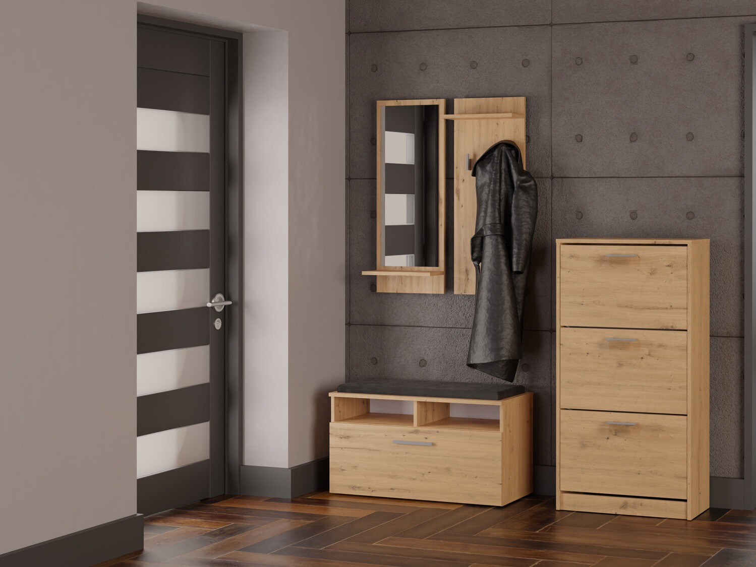 Ormarić za cipele Mandeville 224 (Hrast Artisan)