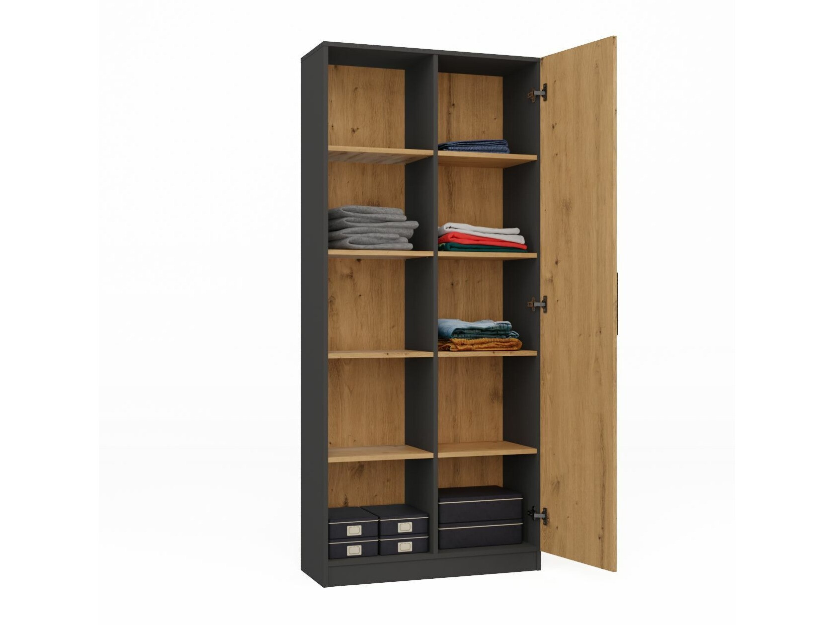 Polica Elbvelu 122 (Antracit + Hrast Artisan)