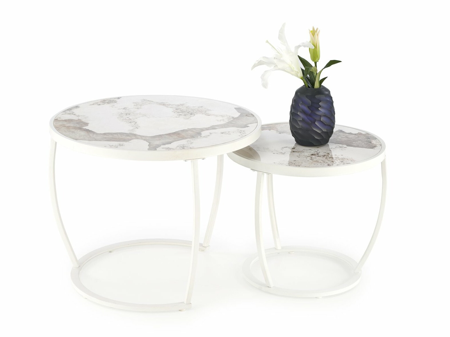 Set stolića za kavu Houston 1658 (Bijela + Bijeli mramor)
