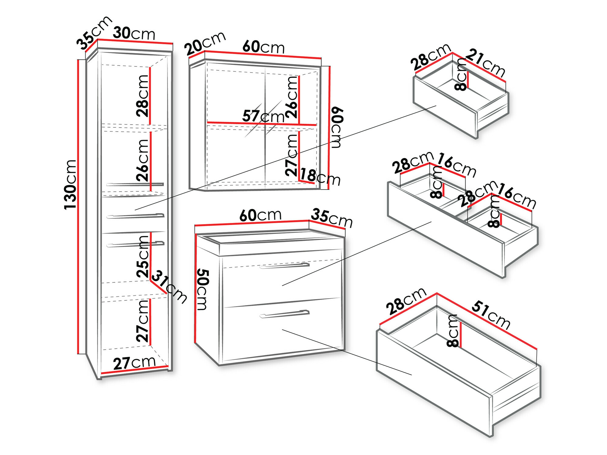 Kupaonski namještaj Sarasota 173 (Grafit)