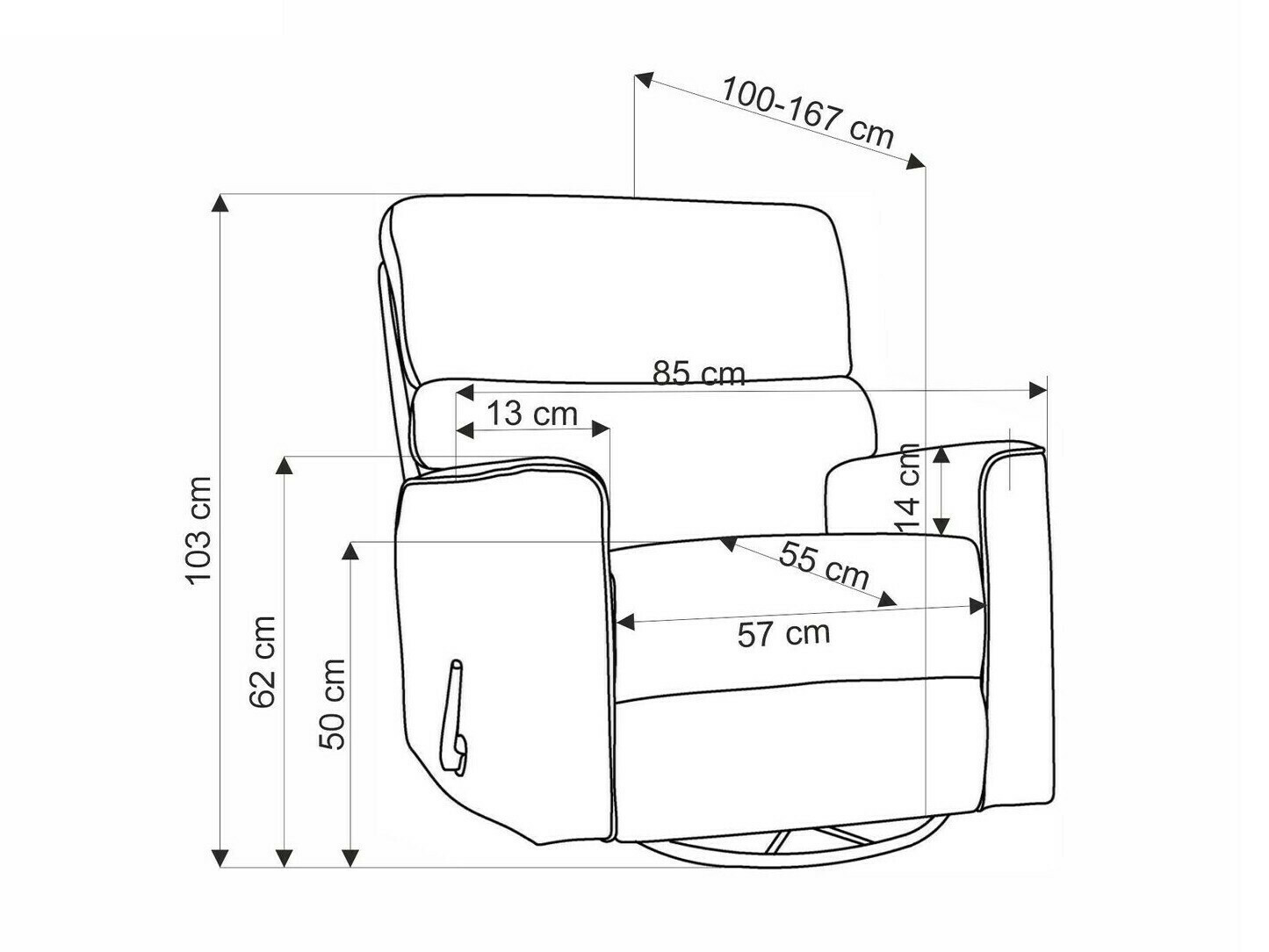 Podesiva fotelja Houston 1669 (Siva)