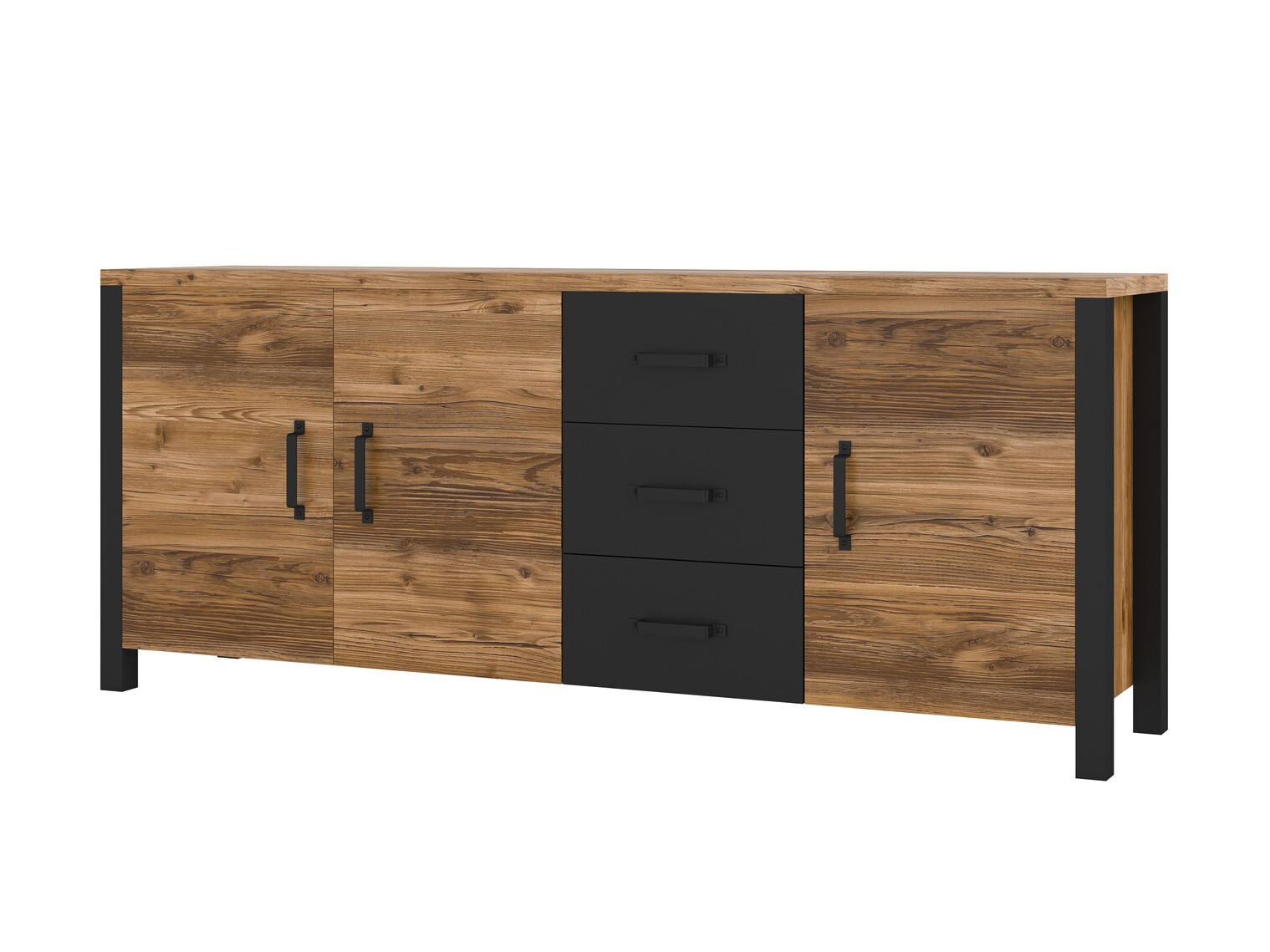 Komoda Tornua 106 (Tamna smreka + Mat crna)