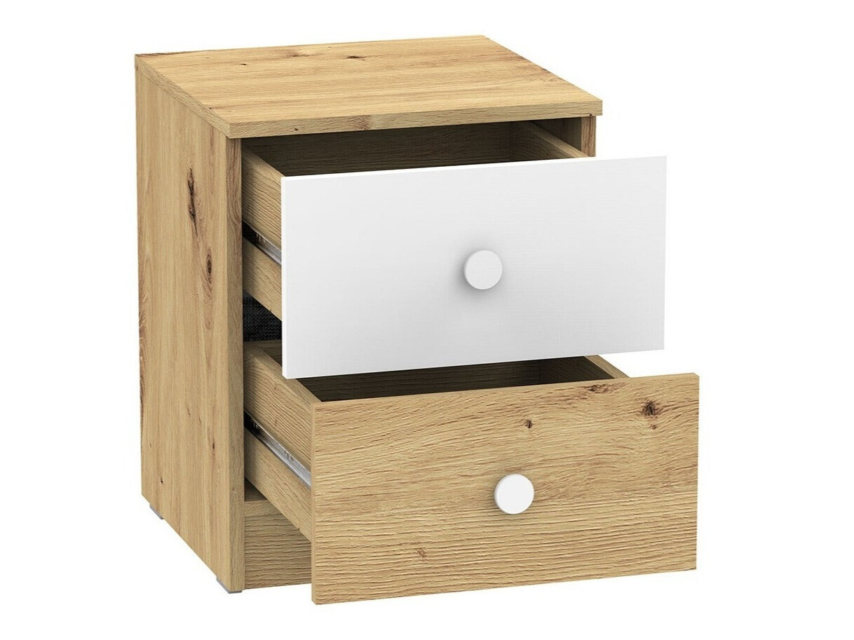 Noćni ormarić Almira 108 (Hrast Artisan + Bijela)