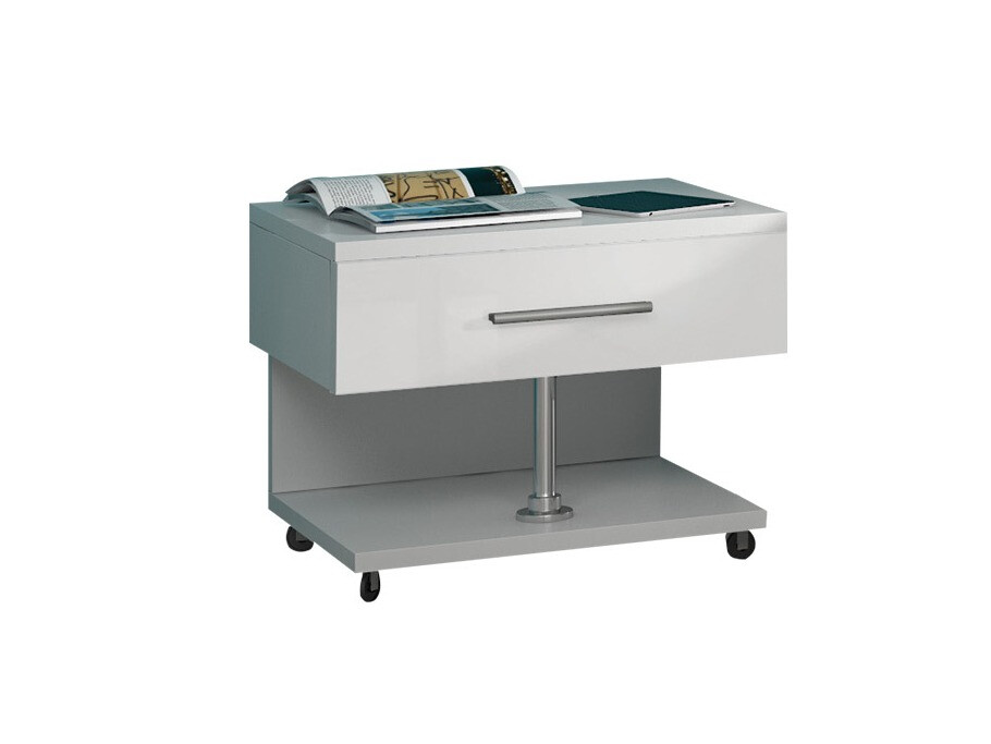 Noćni ormarić Campus (Bijela + Sjajno bijela)